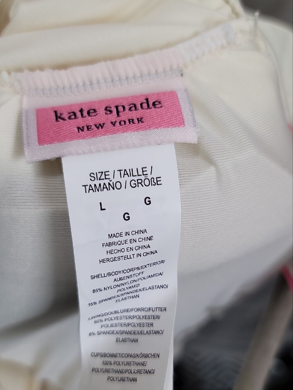 Kate Spade Nwt Ruffle Off-Shoulder One-Piece Swimsuit - Cream Size Large - Picture 7 of 8